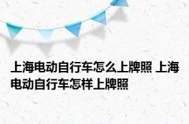 上海电动自行车怎么上牌照 上海电动自行车怎样上牌照