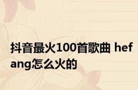 抖音最火100首歌曲 hefang怎么火的