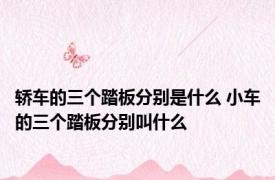 轿车的三个踏板分别是什么 小车的三个踏板分别叫什么
