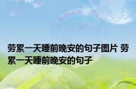 劳累一天睡前晚安的句子图片 劳累一天睡前晚安的句子