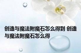 创造与魔法附魔石怎么得到 创造与魔法附魔石怎么得
