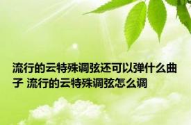 流行的云特殊调弦还可以弹什么曲子 流行的云特殊调弦怎么调