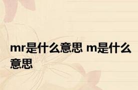 mr是什么意思 m是什么意思