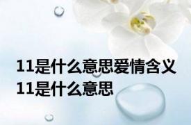 11是什么意思爱情含义 11是什么意思