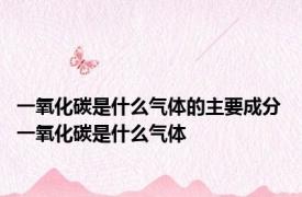 一氧化碳是什么气体的主要成分 一氧化碳是什么气体