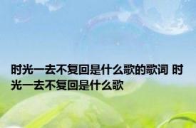 时光一去不复回是什么歌的歌词 时光一去不复回是什么歌