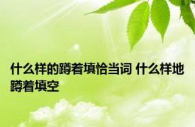 什么样的蹲着填恰当词 什么样地蹲着填空