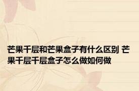 芒果千层和芒果盒子有什么区别 芒果千层千层盒子怎么做如何做