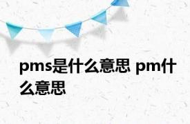 pms是什么意思 pm什么意思