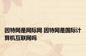 因特网是网际网 因特网是国际计算机互联网吗