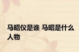 马昭仪是谁 马昭是什么人物