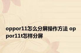 oppor11怎么分屏操作方法 oppor11t怎样分屏