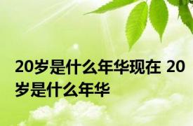 20岁是什么年华现在 20岁是什么年华