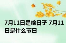 7月11日是啥日子 7月11日是什么节日