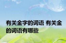 有关金字的词语 有关金的词语有哪些