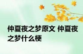 仲夏夜之梦原文 仲夏夜之梦什么梗