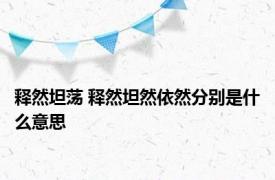 释然坦荡 释然坦然依然分别是什么意思