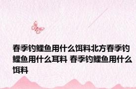 春季钓鲤鱼用什么饵料北方春季钓鲤鱼用什么耳料 春季钓鲤鱼用什么饵料