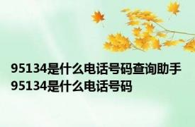 95134是什么电话号码查询助手 95134是什么电话号码