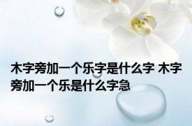 木字旁加一个乐字是什么字 木字旁加一个乐是什么字急