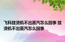 飞科挂烫机不出蒸汽怎么回事 挂烫机不出蒸汽怎么回事