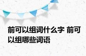 前可以组词什么字 前可以组哪些词语