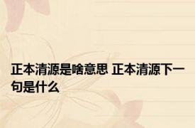 正本清源是啥意思 正本清源下一句是什么