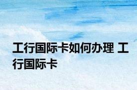 工行国际卡如何办理 工行国际卡 