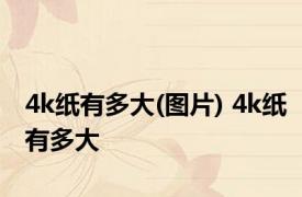 4k纸有多大(图片) 4k纸有多大