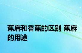 蕉麻和香蕉的区别 蕉麻的用途
