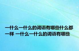 一什么一什么的词语有哪些什么都一样 一什么一什么的词语有哪些
