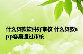 什么贷款软件好审核 什么贷款app容易通过审核