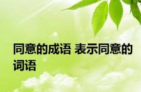 同意的成语 表示同意的词语