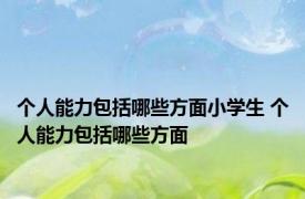个人能力包括哪些方面小学生 个人能力包括哪些方面