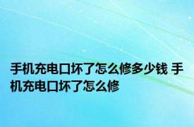手机充电口坏了怎么修多少钱 手机充电口坏了怎么修