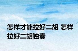 怎样才能拉好二胡 怎样拉好二胡独奏