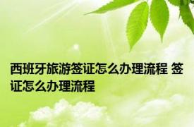 西班牙旅游签证怎么办理流程 签证怎么办理流程 
