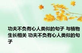 功夫不负有心人类似的句子 与植物生长相关 功夫不负有心人类似的句子