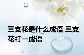 三支花是什么成语 三支花打一成语