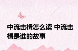 中流击楫怎么读 中流击楫是谁的故事