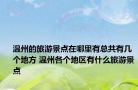温州的旅游景点在哪里有总共有几个地方 温州各个地区有什么旅游景点