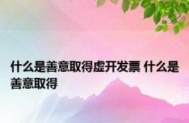 什么是善意取得虚开发票 什么是善意取得