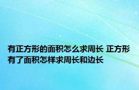 有正方形的面积怎么求周长 正方形有了面积怎样求周长和边长