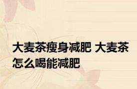 大麦茶瘦身减肥 大麦茶怎么喝能减肥