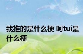 我推的是什么梗 呵tui是什么梗