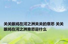 关关雎鸠在河之洲关关的意思 关关雎鸠在河之洲意思是什么