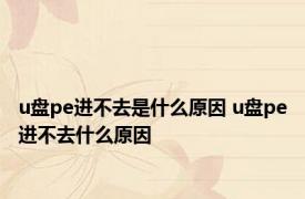 u盘pe进不去是什么原因 u盘pe进不去什么原因