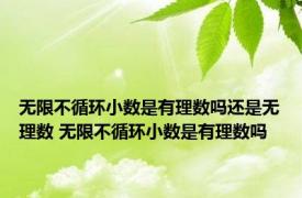 无限不循环小数是有理数吗还是无理数 无限不循环小数是有理数吗