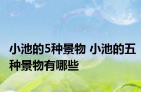 小池的5种景物 小池的五种景物有哪些