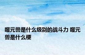 噬元兽是什么级别的战斗力 噬元兽是什么梗